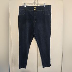 Just Be Women's Pull-On Dark Blue Skinny Jeans - Size 2X
